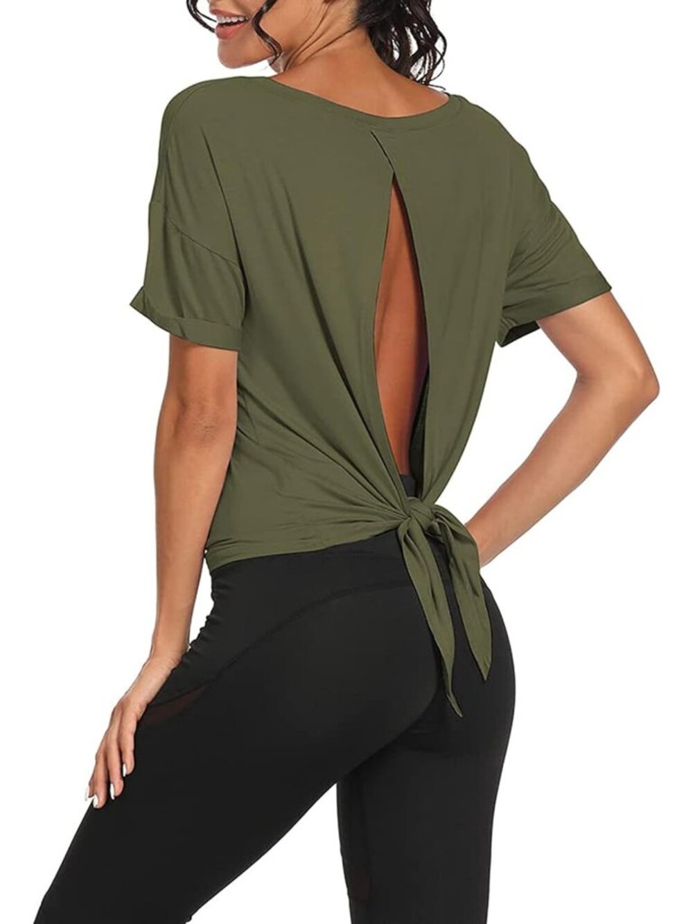 Backless Workout Tank Top | Tie Back Yoga Shirt | Athletic Activewear for Women